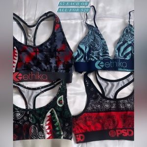 Size M ethika and PSD sports bras